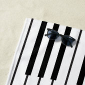 Stijlvolle Muzieknoten Treble Clef en Piano Keys Strandlaken (In situ)