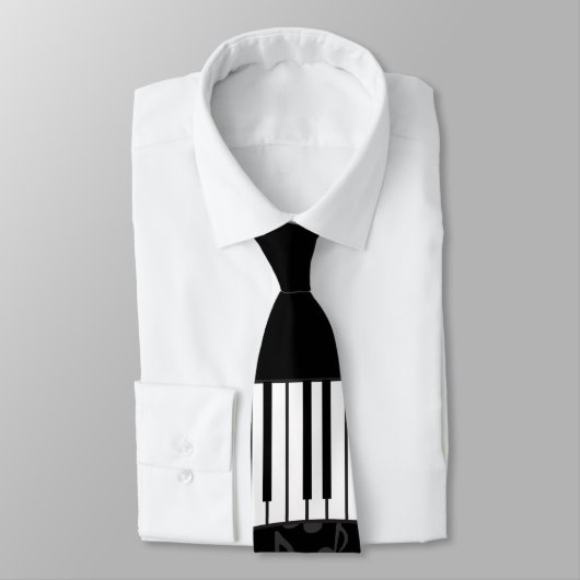 Stijlvolle Muzieknoten Treble Clef en Piano Keys Stropdas (Gebonden)