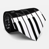 Stijlvolle Muzieknoten Treble Clef en Piano Keys Stropdas (Opgerold)