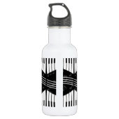 Stijlvolle Muzieknoten Treble Clef en Piano Keys Waterfles (Achterkant)