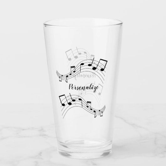Stijlvolle Muzieknoten Trendy Cool Persoonlijke Dr Glas (Voorkant)