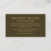 Stijlvolle muziekwinkel visitekaartje (Achterkant)