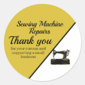 Stijlvolle Naaimachine Reparatie Bedankt Ronde Sticker (Voorkant)
