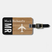 Stijlvolle naam en initialen voor reizigers Stijlv Bagagelabel (Voorkant horizontaal)