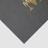 Stijlvolle naam en monogram | Goud en donkergrijs Tissuepapier (Detail)