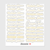 Stijlvolle naam Handtekening Gold Text Script Kiss Sticker (Vel)