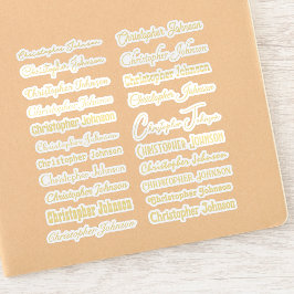 Stijlvolle naam Handtekening Gold Text Script Kiss Sticker