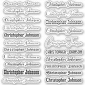 Stijlvolle naam Handtekening Zwarte tekst Script K Sticker (Voorkant)