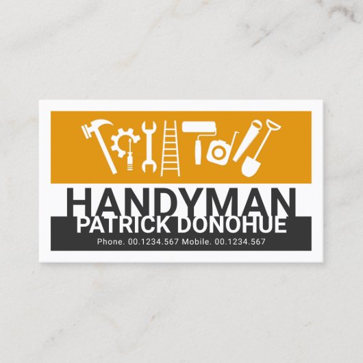 Stijlvolle naam Handyman Signage Master Builder Visitekaartje (Voorkant)