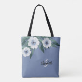 Stijlvolle naam initiaal gemonogrammeerd bloemmoti tote bag (Achterkant)