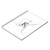 Stijlvolle naam met kalligrafie Monogram op wit Notitieboek (Linkerzijde)
