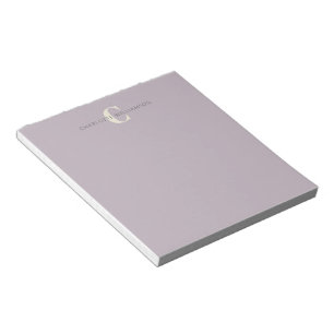 Stijlvolle naam met monogram Chic Dusty Lilac Notitieblok
