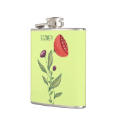 Stijlvolle naam minimalistische bloemen heupfles (Links)