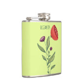 Stijlvolle naam minimalistische bloemen heupfles (Rechts)