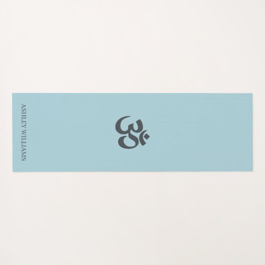 Stijlvolle naam Monogram om symbool Blue Glow Yogamat (Achterkant (horizontaal))