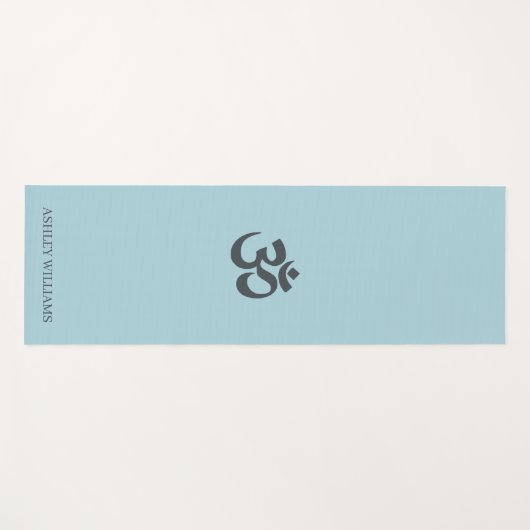 Stijlvolle naam Monogram om symbool Blue Glow Yogamat (Voorkant (horizontaal))