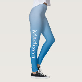 Stijlvolle naam op licht naar donkerblauw verloop leggings