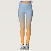 Stijlvolle naam op lichtblauw naar Oranje verloop Leggings (Voorkant)