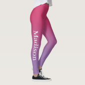Stijlvolle naam op Roze naar Paarse gradiënt Leggings (Rechts)
