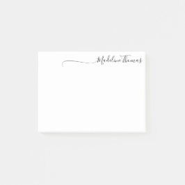 Stijlvolle naam voor rendy kalligrafie, zwart post-it® notes