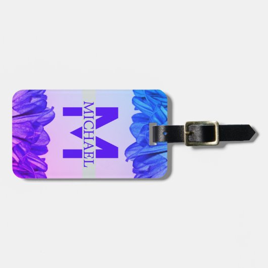 Stijlvolle naam voor schrijver Monogram personalis Bagagelabel (Voorkant horizontaal)