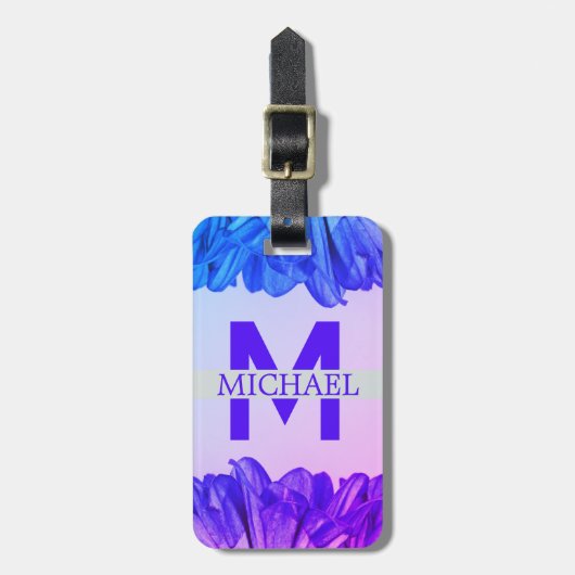 Stijlvolle naam voor schrijver Monogram personalis Bagagelabel (Voorkant verticaal)