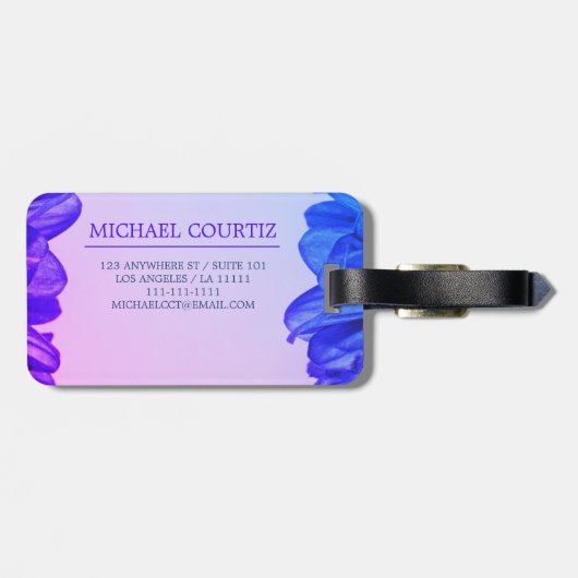 Stijlvolle naam voor schrijver Monogram personalis Bagagelabel (Achterkant horizontaal)