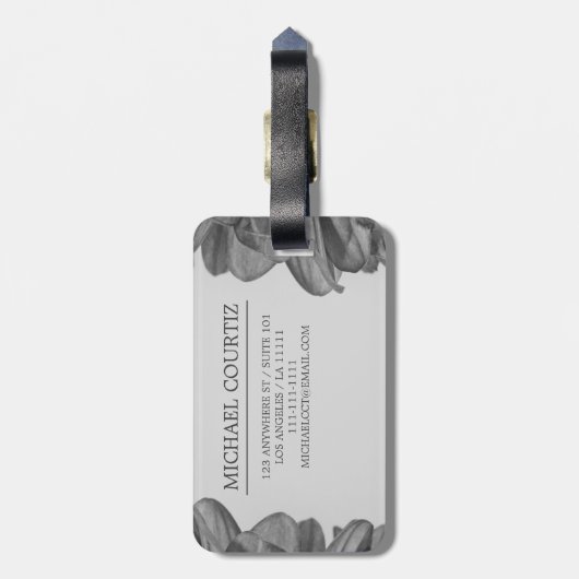 Stijlvolle naam voor schrijver Monogram personalis Bagagelabel (Achterkant verticaal)