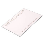Stijlvolle naamlijst Lover Pastel Pink Minimalist Notitieblok (Schuin)