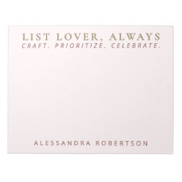 Stijlvolle naamlijst Lover Pastel Pink Minimalist Notitieblok