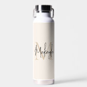 Stijlvolle naammonogram waterfles (Voorkant)
