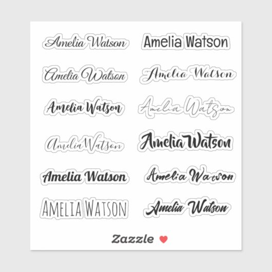 Stijlvolle naamsticker sticker (Vel)