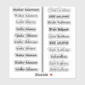 Stijlvolle naamstickers sticker (Vel)