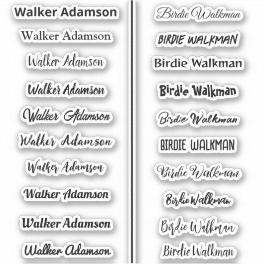 Stijlvolle naamstickers sticker (Voorkant)