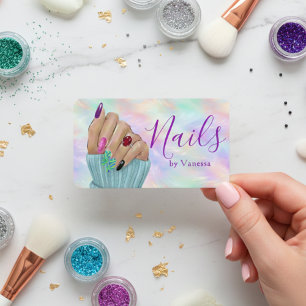 Stijlvolle Nagelkunst Manicuriste Kunstenaar Opal Visitekaartje