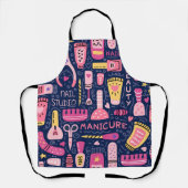 Stijlvolle nagellak flessen Manicurist Salon Schort (Voorkant)