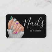 Stijlvolle nageltechnicus branding chic manicure visitekaartje (Voorkant)