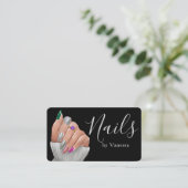 Stijlvolle nageltechnicus branding chic manicure visitekaartje (Staand voorkant)