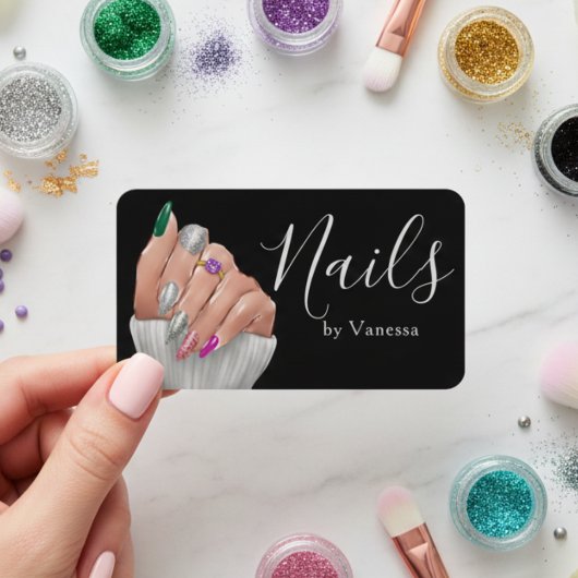 Stijlvolle nageltechnicus branding chic manicure visitekaartje