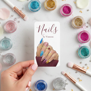 Stijlvolle nageltechnicus Moderne nagelkunst QR-co Visitekaartje