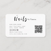 Stijlvolle Nail Artist Salon QR Code Visitekaartje (Achterkant)