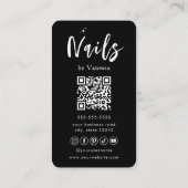Stijlvolle Nail Artist Salon QR Code Visitekaartje (Achterkant)