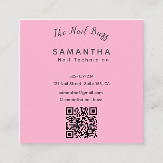 Stijlvolle Nail Technician Visitekaartje Set (Achterkant)