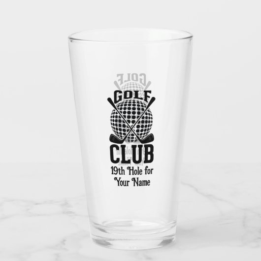 Stijlvolle Named Club Logo Pattern Golf Bar Glas (Achterkant)