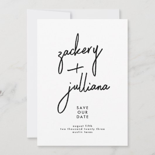 Stijlvolle NAMEN | Aangepast foto opslaan Datum Save The Date (Voorkant)