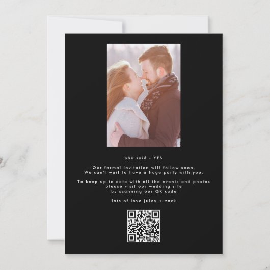 Stijlvolle NAMEN | Aangepast foto opslaan Datum Save The Date (Achterkant)