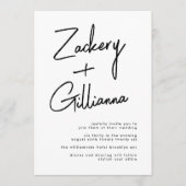 Stijlvolle NAMEN | Modern Black & White Wedding In Kaart (Voorkant)