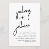 Stijlvolle NAMEN | Modern Black & White Wedding Kaart (Voorkant)