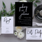 Stijlvolle NAMEN | Modern Black & White Wedding Kaart