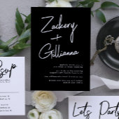 Stijlvolle NAMEN | Modern Black & White Wedding Kaart